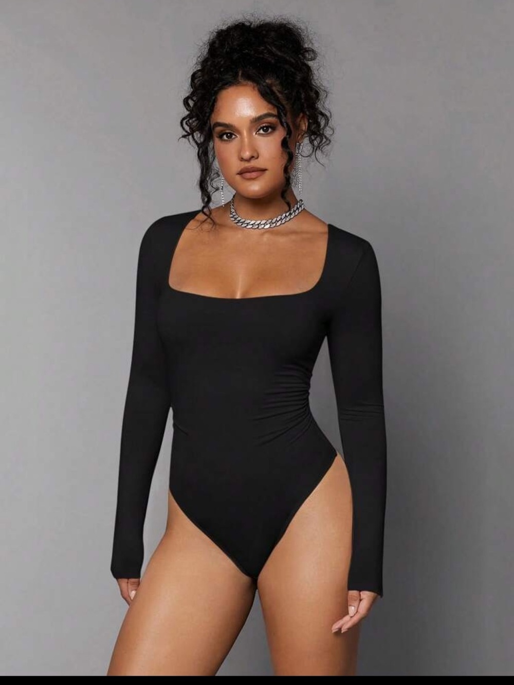 BAE Square Neck Slim Fit Long Sleeve Bodysuit - Size L - BNWT